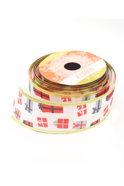 Lora Wedding 2.7m 38mm Wide New Year Themed Imported Ribbon with Wire Edges
