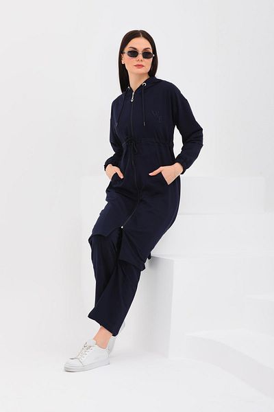 WestBound Σετ γυναικεία αθλητική φόρμα με μακριά Hijab Trench Model - Navy Blue