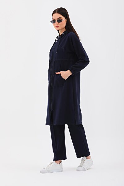 WestBound Σετ γυναικεία αθλητική φόρμα με μακριά Hijab Trench Model - Navy Blue