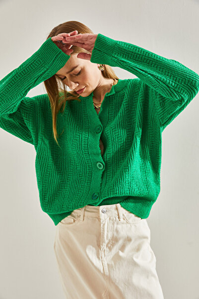 Bianco Lucci Women's Five-Button Knitwear Cardigan