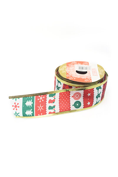 Lora Wedding 2.7m 38mm Wide New Year Themed Imported Ribbon with Wire Edges