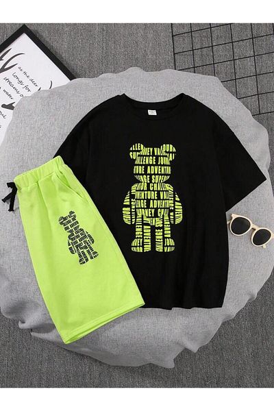 AMMA Kids Advanture Printed T-shirt Shorts Top and Bottom Set