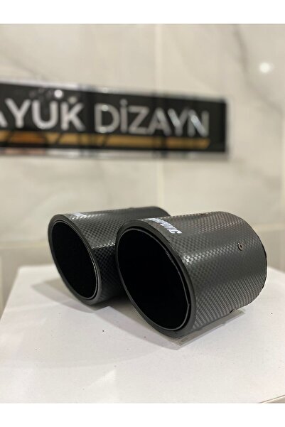 AKRAPOVİC 90mm Kordonlu Karbon Çiftli Siyah Egzoz Ucu 1 ADET SAĞ