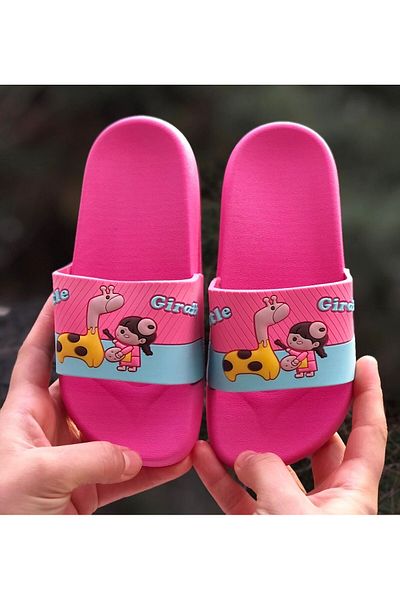Pandalina Dinosaur Figured Non-Slip Sole Children's Slippers Children's Beach Sea Pool Bathroom Slippers