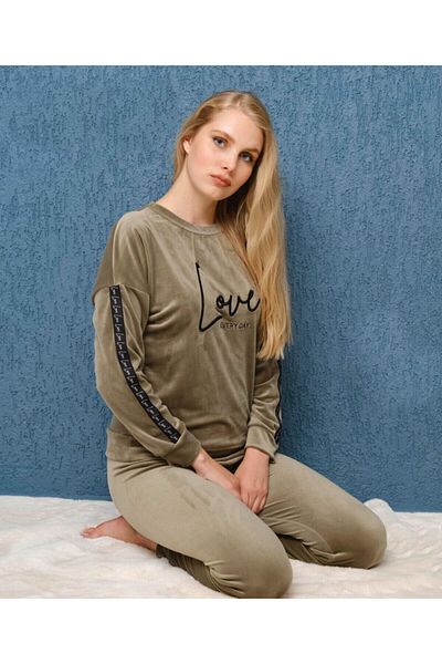 Altınay French Velvet Women's Pajama Set 1595-1