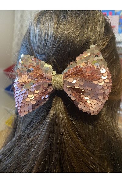 UniqueHandMade Handmade Evening Dress Sequin Powder Pink Automatic Bow Buckle, Kids Buckle, Wedding Wedding Women's Buckle