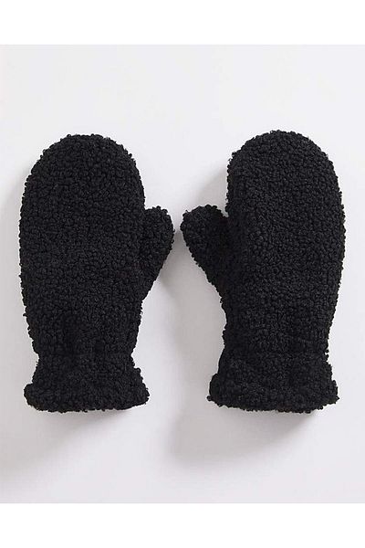 BAHELS Women's Black Plush Teddy Soft Viral Gloves