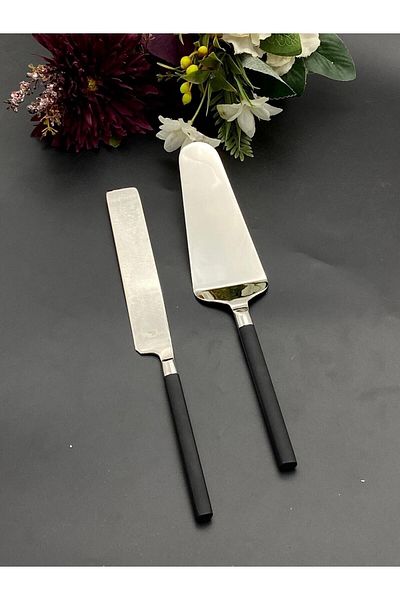 BRONDOFF Black Steel Spatula Cake Set
