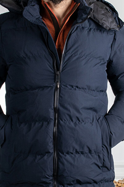 Frappoli Знімний капюшон на блискавці Надувний синій пуховик