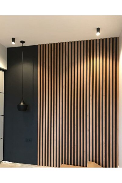 Şahan Art Deco Ahşap Duvar Paneli / Teak&siyah / 6’lı Ürün / 1. Kalite Mdf