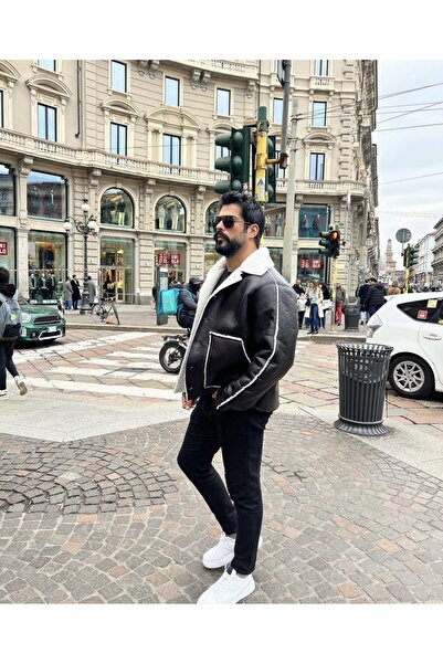 Hanefi Şirin Fur Lined Leather Oversize Nubuck Special Design Aaa Quality Jacket Coat