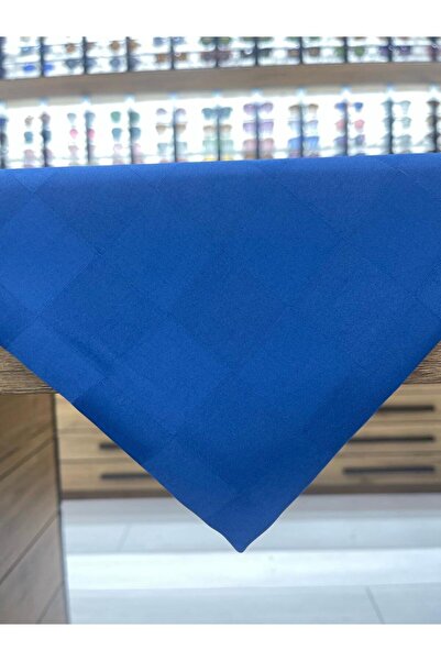 FRESCO SCARFS وشاح نسائي حجاب حريري من قماش الجاكار بنمط الشطرنج * نيلي