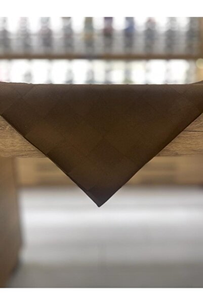 FRESCO SCARFS وشاح نسائي حجاب حريري من قماش الجاكار بنمط الشطرنج * بني داكن