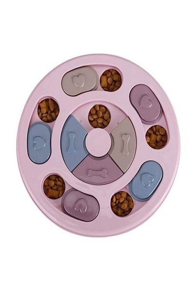 TİNEKE Dog Toy Food Puzzle Slow Feeder Dog Food Dispenser Slow Eating Pink
