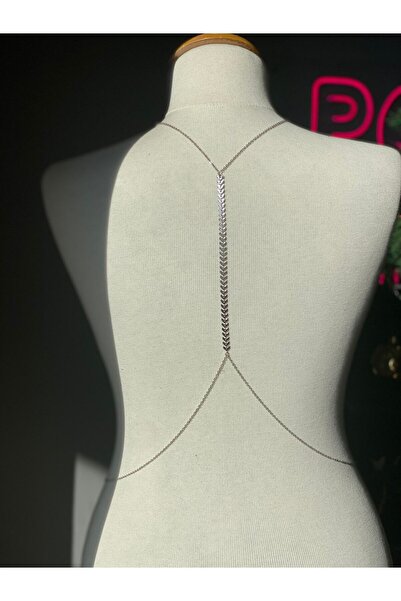 pop up store Gümüş Renk Kılçık Zincir Sırt & Vücut Aksesuarı