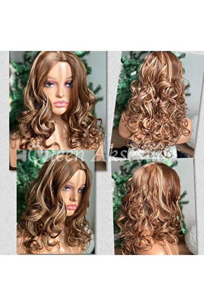 QUEEN AKSESUAR İthal fiber ısıya dayanıklı dalgalı kıvırcık uzun saç kadın pe...