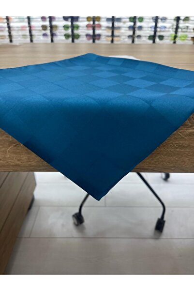 FRESCO SCARFS وشاح حجاب نسائي من قماش الجاكار الحريري بنمط الشطرنج * أزرق بترولي