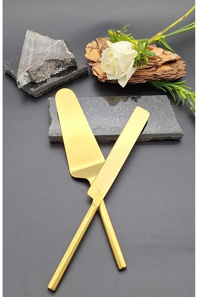 BRONDOFF 24K Gold Plated Cake Set of 2 (Dishwasher Washable)