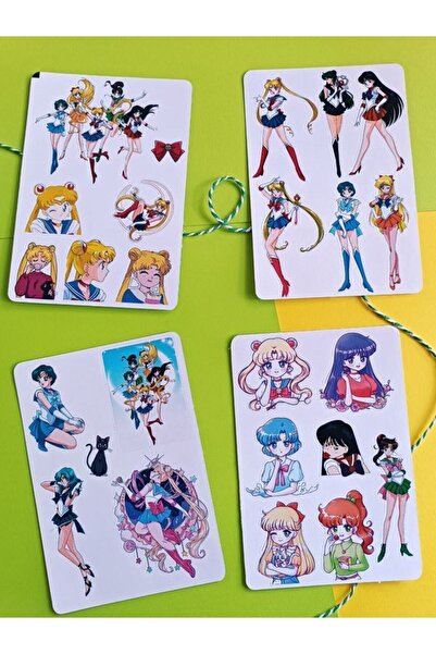 EyER Shoping Sailor Moon Ay Savaşçıları Etiket Sticker