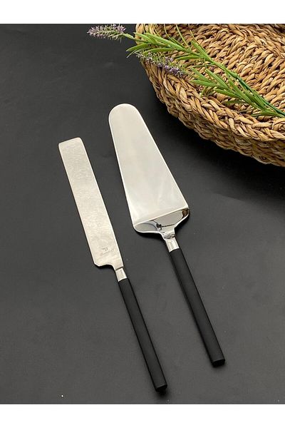 BRONDOFF Black Steel Spatula Cake Set