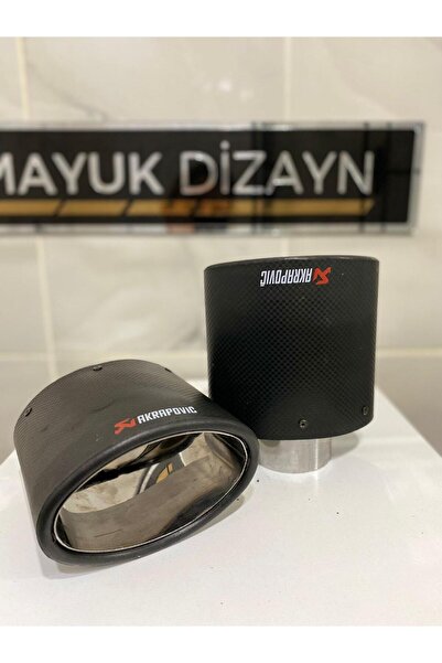 Mayuk Dizayn AKRAPOVİC SLK YASSI Kordonlu Karbon TEKLİ Siyah Egzoz Ucu 2 ADET