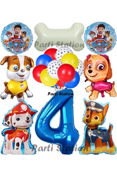 Parti Station Paw Patrol 4 Yaş Balon Set Paw Petrol Marshall Chase Skye Rubbl...