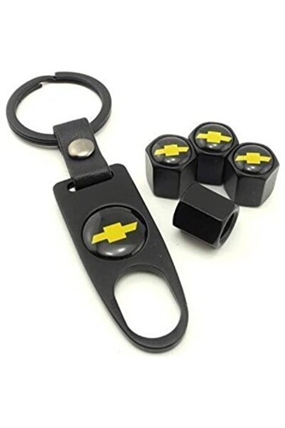 ŞENYILDIZ AKSESUAR غطاء صمام شيفروليه كروز أفيو وكابتيفا 4 قطع وسلسلة مفاتيح
