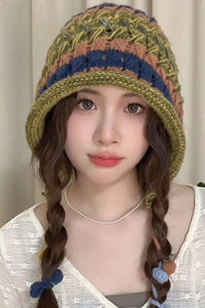 Giraffe Шапка с уши от вълна, плетена шапка тип пилотска каска