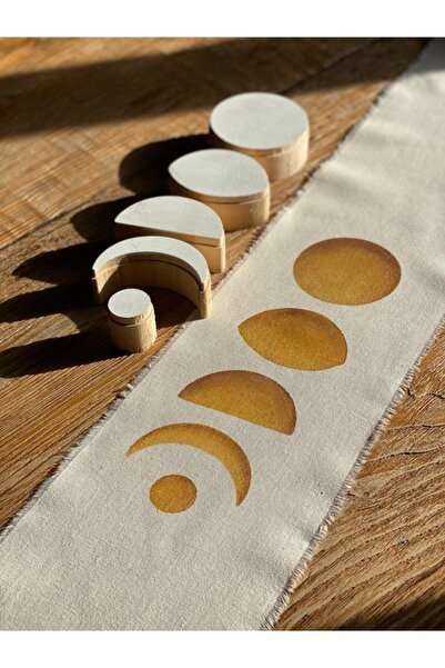 Hayat Ağacı Atölyesi طقم غطاء وسادة مستطيل مطبوع عليه مراحل القمر