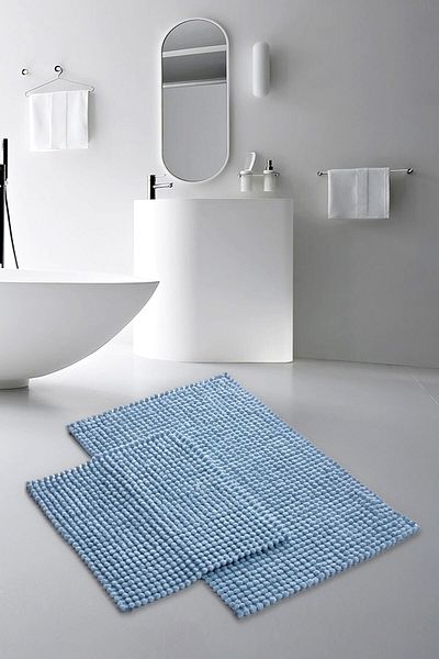 Dekoreko Beaded Cotton Bathroom 2-Piece Toilet Set Gray