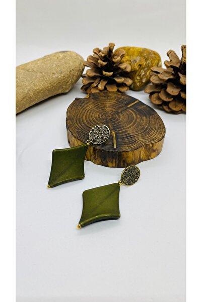 Porsuk Alternatif El yapımı pirinç aparatlı kadın küpe