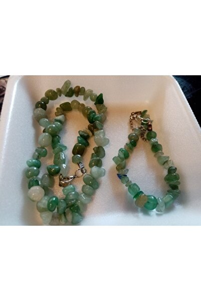 MAVİBONCUK DOĞALTAŞ DÜNYASI Yeşim Taşı Kolye Bileklik Seti