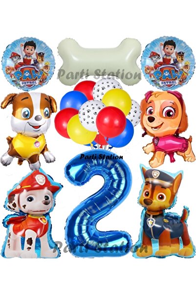 Parti Station Paw Patrol 2 Yaş Balon Set Paw Petrol Marshall Chase Skye Rubbl...