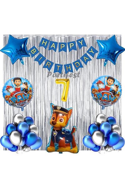 Parti Station Paw Patrol Balloon Set Paw Petrol 7 Years Old Balloon Set Paw Patrol Birthday Set Paw Patrol Chase