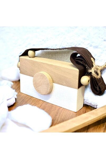 ENCİVA Ahşap Waldorf Fotoğraf Makinesi, Eğitici Bebek Kamera Oyuncağı ,Bebek Odası Dekoru Hediyelik