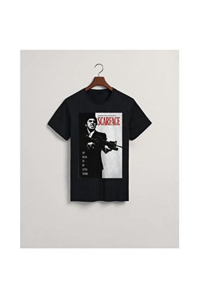 MarkaTurko Scarface Black Cotton Combed Special Design T-shirt 2704-26