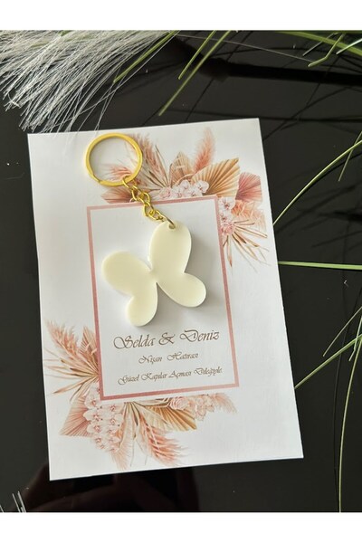 Masalsı Concept 25 Adet Kartlı Anahtarlık Düğün,kına,söz,nişan Hediyeliği Ana...