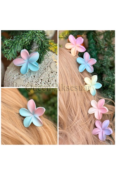 QUEEN AKSESUAR المستوردة الاتجاه الجديد أزياء الباستيل نوها لوتس الأزهار مزلاج مشبك الوردي الأزرق مع تمرير إبروولي الملونة