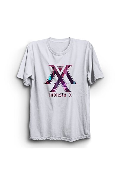 The Fame Monsta X, šareni logo, korejski hip-hop, rep, K-pop majica