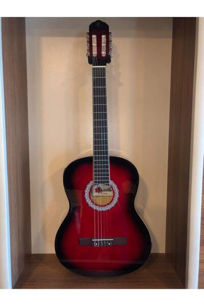 CASTILLA Kırmızı Elektro Klasik Gitar + Pena