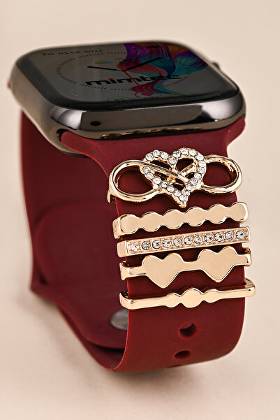 mimtec Apple Watch Uyumlu Charm Huawei Watch Fit 2 Uyumlu Charm Aksesuar Süs Kordon Süsü