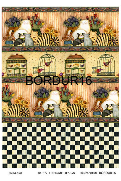 LİNEART BORDUR16- ورق ديكوباج نحاسي - 29X42 سم