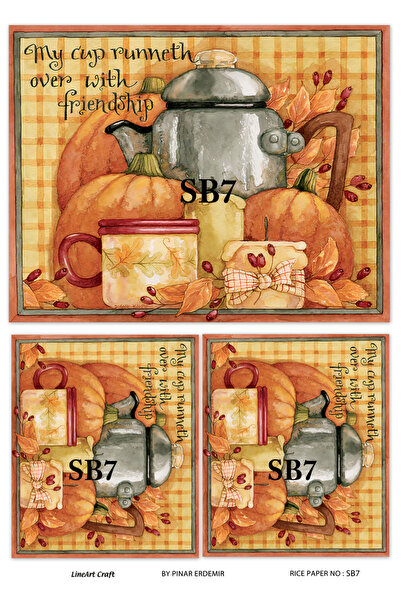 LİNEART Sonbahar7 Brass Decopage Paper - 29X42Cm
