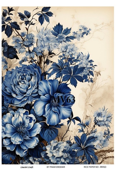 LİNEART Pirinç Dekopaj Kağıdı No:MAVİ63- 29X42cm