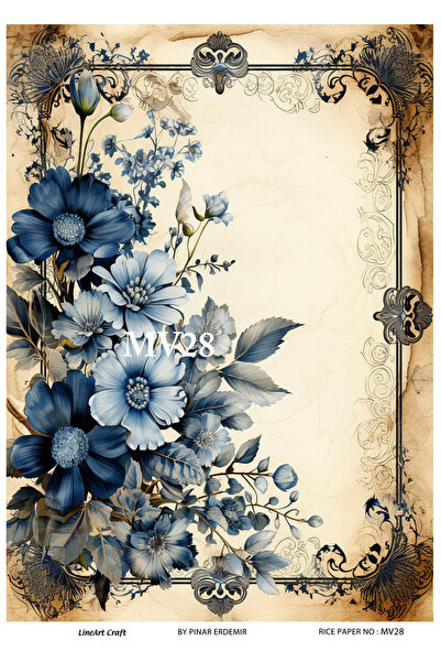 LİNEART Pirinç Dekopaj Kağıdı No:MAVİ28- 29X42cm