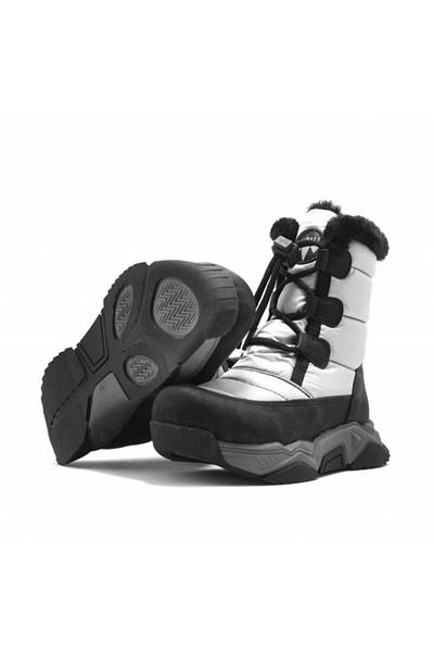KHIONES Gray Lace-Up Boys' Snow Boots