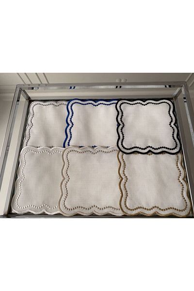 LİNDA MİA Spotted Colored Cocktail Napkin 6 Pieces