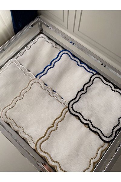 LİNDA MİA Spotted Colored Cocktail Napkin 6 Pieces