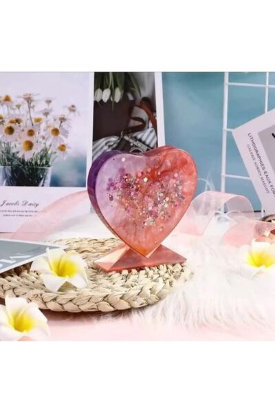 adarya Epoksi Büyük Kalp Resimlik Fotoğraf Çerçevesi Silikon Kalıbı