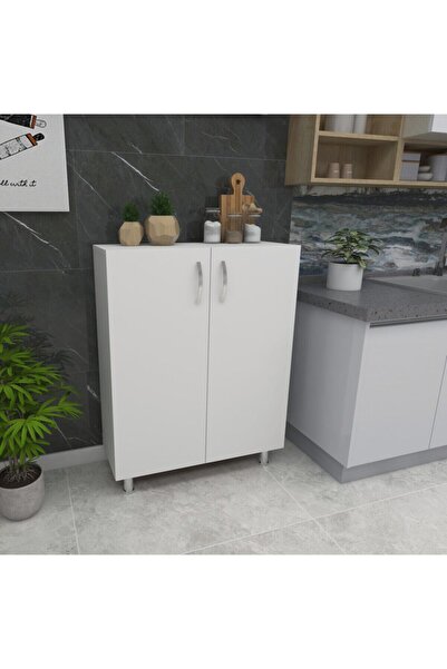 DEKOROSSO Just Çok Amaçlı Dolap Mutfak Dolabı Kiler Dolabı Beyaz
